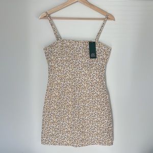 Wild Fable Yellow Floral Print Mini Bodycon Dress, Size S - NWT
